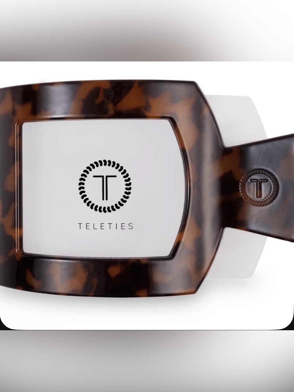 Teleties Tortoiseshell Brown Flat Hair Clip - Large Rectangle